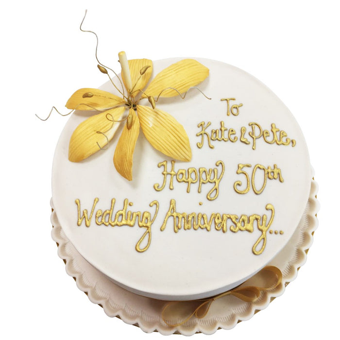 Golden Wedding Anniversary Cake - Last minute cakes delivered tomorrow!