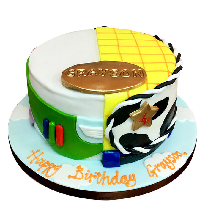 Toy Story Cake – Buzz & Woody Half-and-Half Design
