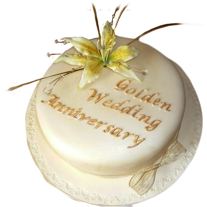 Golden Wedding Anniversary Cake - Last minute cakes delivered tomorrow!