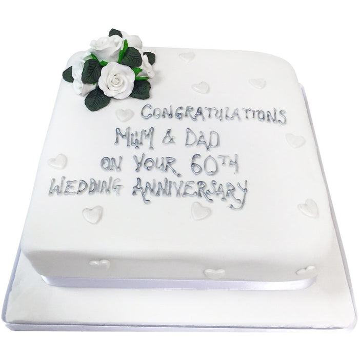Diamond Wedding Anniversary Cake - Last minute cakes delivered tomorrow!