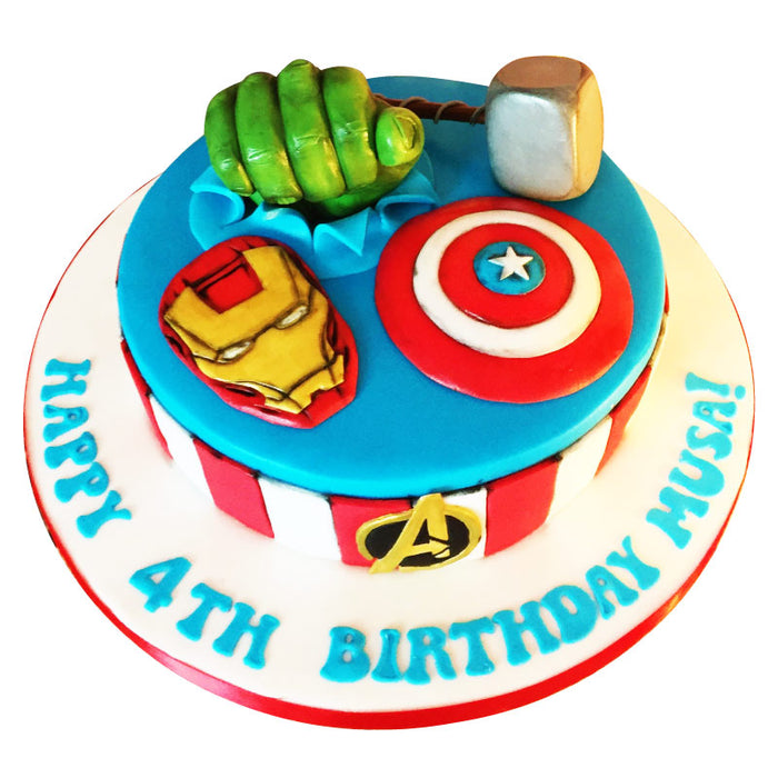 Order Avengers Themed Two Tier Kids Cake Online, Price Rs.7295 | FlowerAura