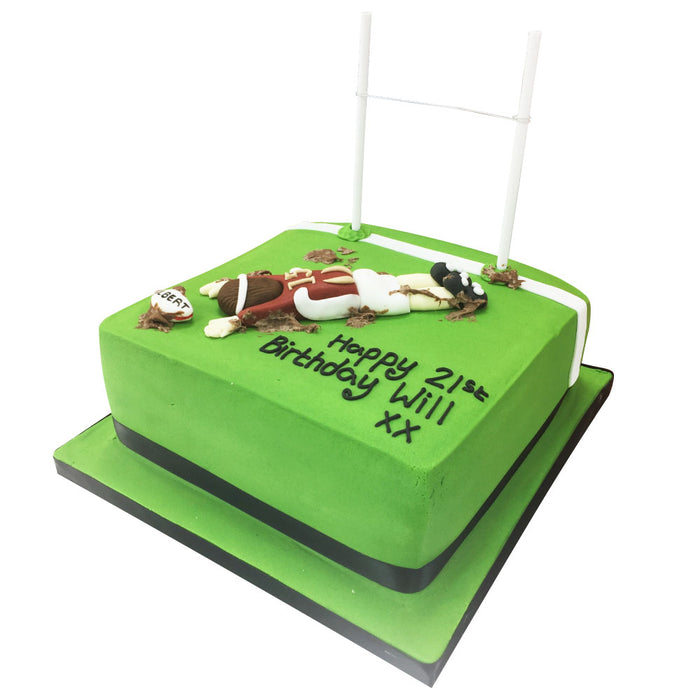 Rugby Birthday Cake - Afternoon Crumbs
