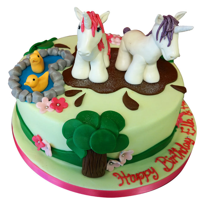 Playing Unicorns Cake - Last minute cakes delivered tomorrow!