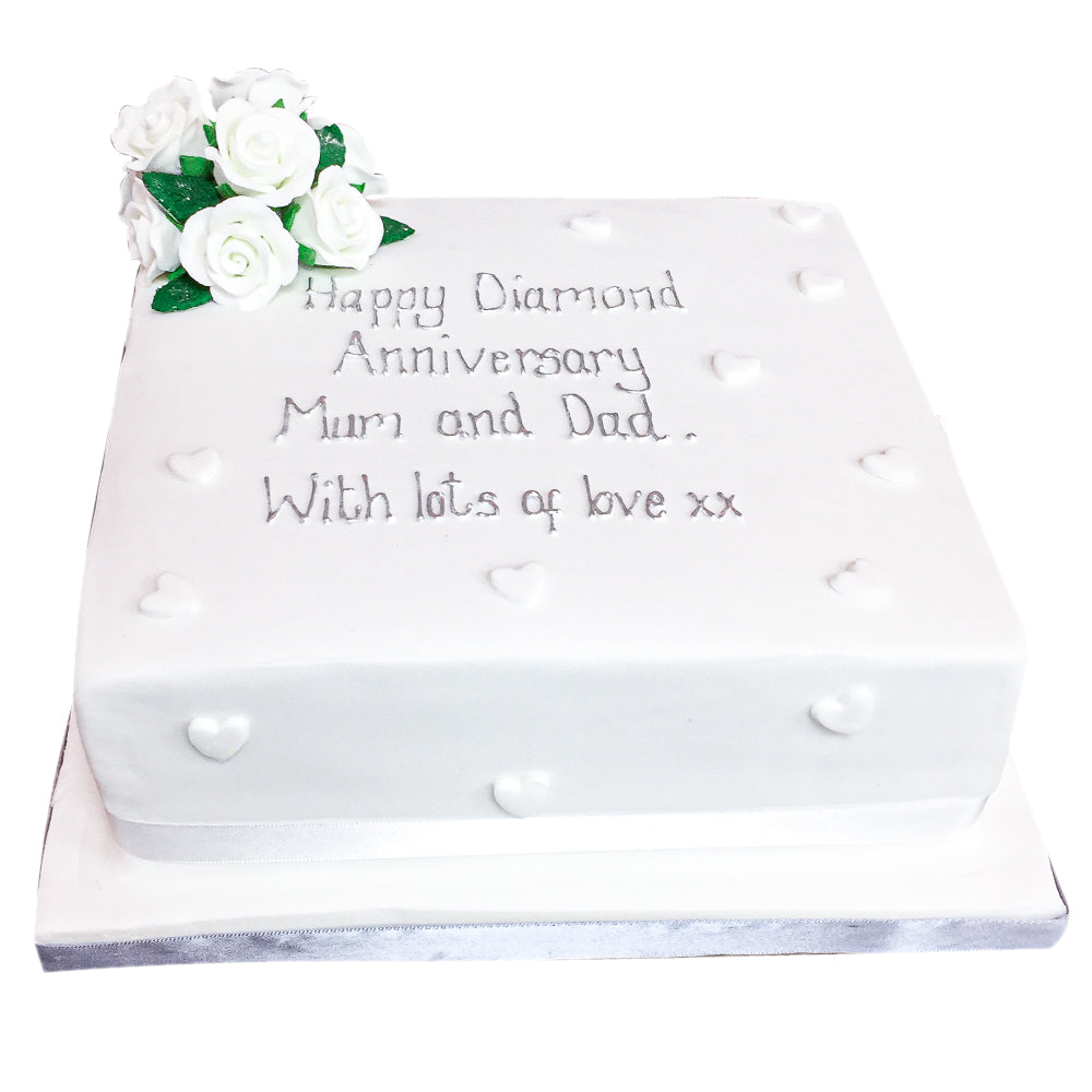 Diamond Wedding Anniversary Cake - Buy Online, Free UK Delivery — New Cakes