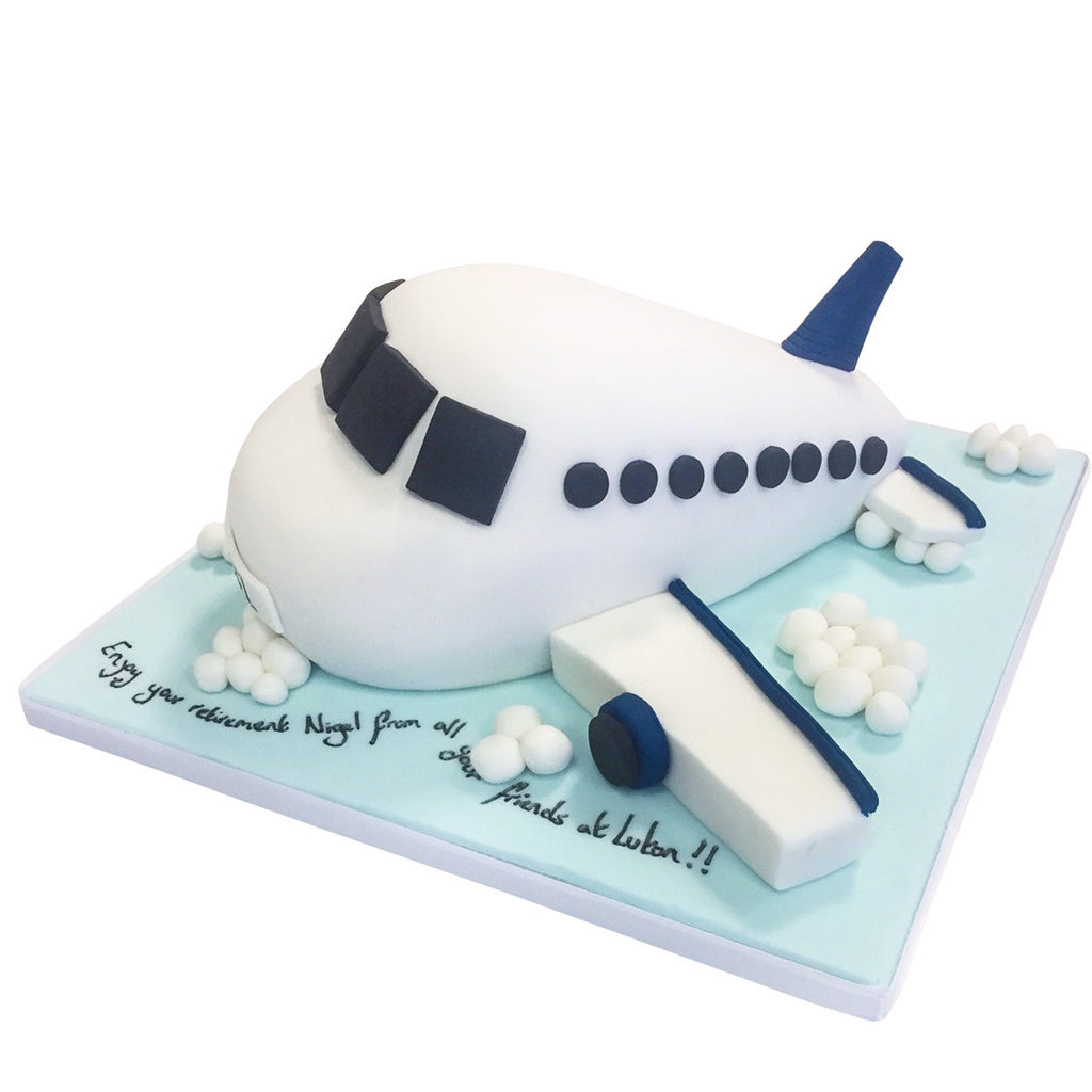 Bon Voyage Cake Topper with Aeroplane - Fancy Script Font