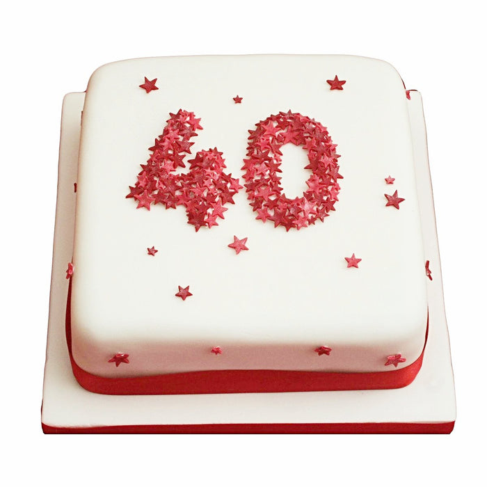 Ruby Wedding Anniversary Cake - Last minute cakes delivered tomorrow!