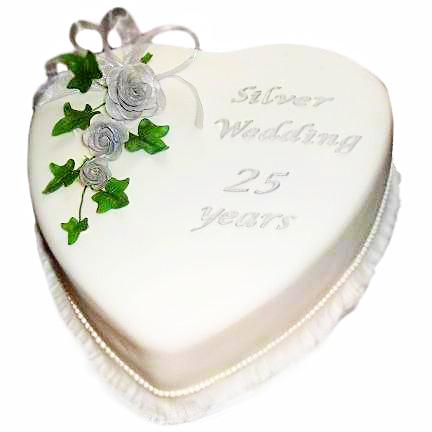 Silver Wedding Anniversary Cake - Last minute cakes delivered tomorrow!