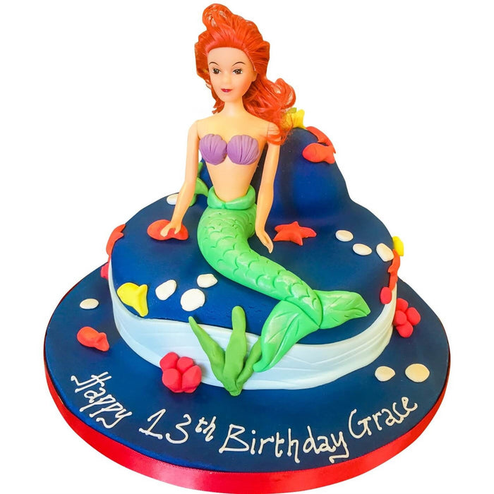 Ariel Cake and Little Mermaid Cupcakes - Decorated Cake - CakesDecor