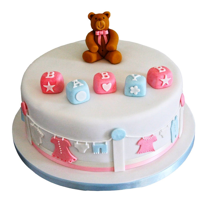 Order Blissful Baby Shower Theme Cake Online, Price Rs.2600 | FlowerAura