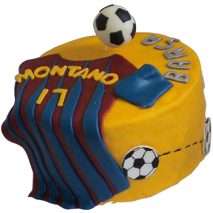 Birthday cake for a Messi fan. Flavor: Res Velvet. #footballthemecake  #footballlovers #messilover #goacakes #northgoacakes… | Instagram