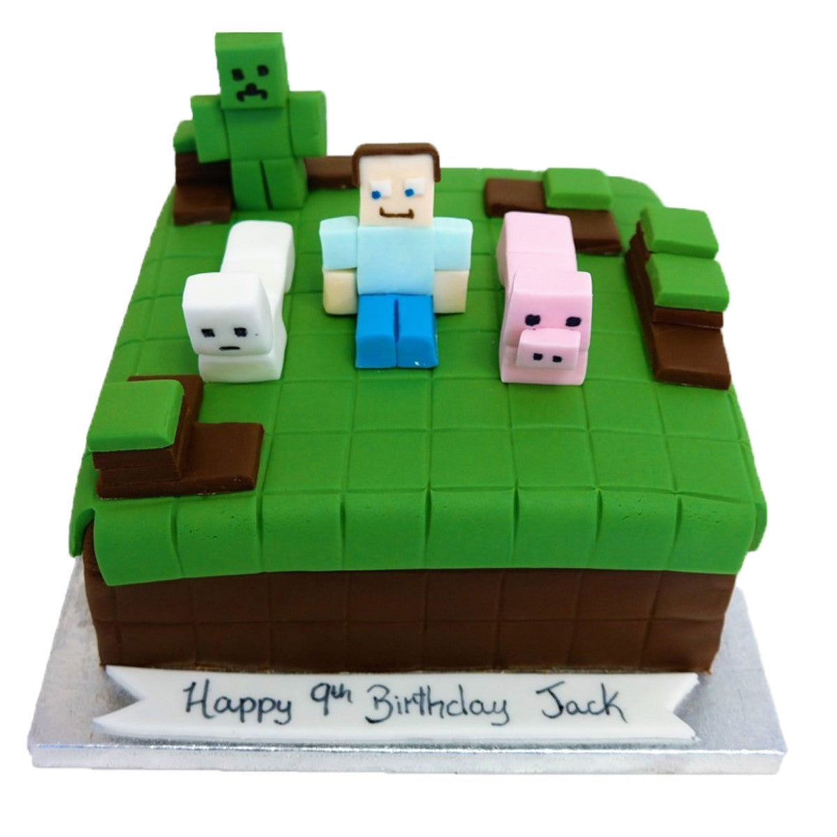 A simple triple layer minecraft themed cake #minecraft #cake #vanilla  #chocolate #birthday #celebration #cakesofinstagram… | Instagram