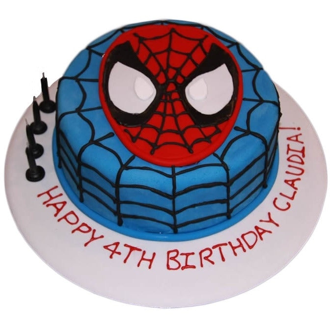 Spiderman Logo Fondant Birthday Cake - Dough and Cream