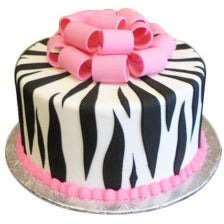 Zebra Striped Graduation Cake (Fondant Included) - The Makery Cake Co
